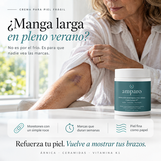 Crema Amparo® | Adiós a los moretones que salen sin saber cómo