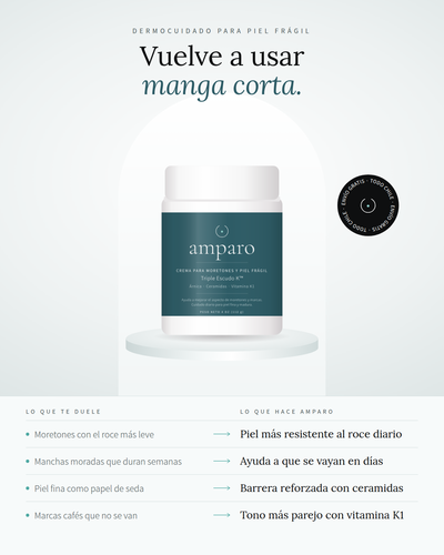 Crema Amparo® | Adiós a los moretones que salen sin saber cómo